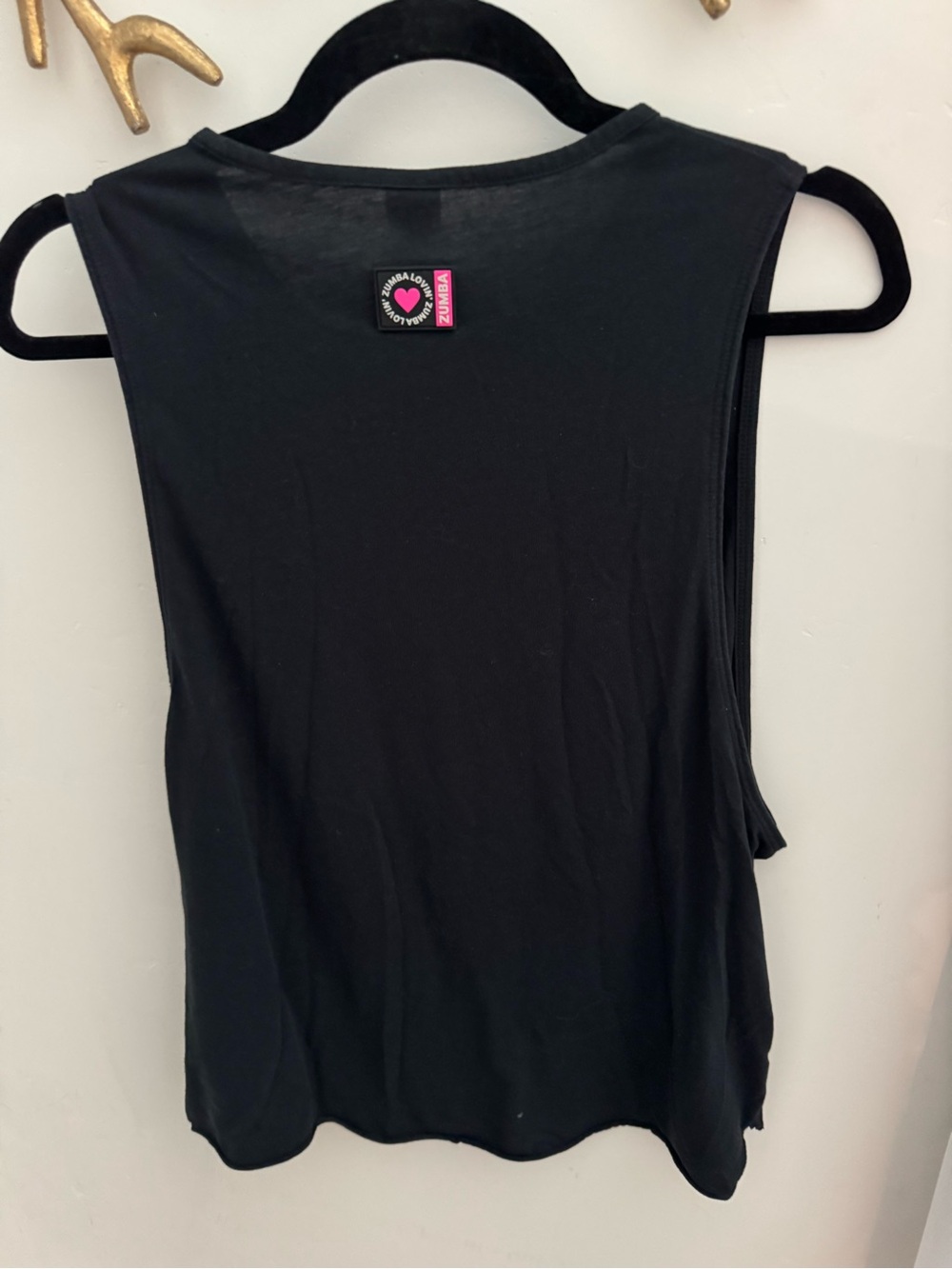 Zumba Fitness Black Floral Logo Tank with Multicolor Blossoms - Picture 3 of 3